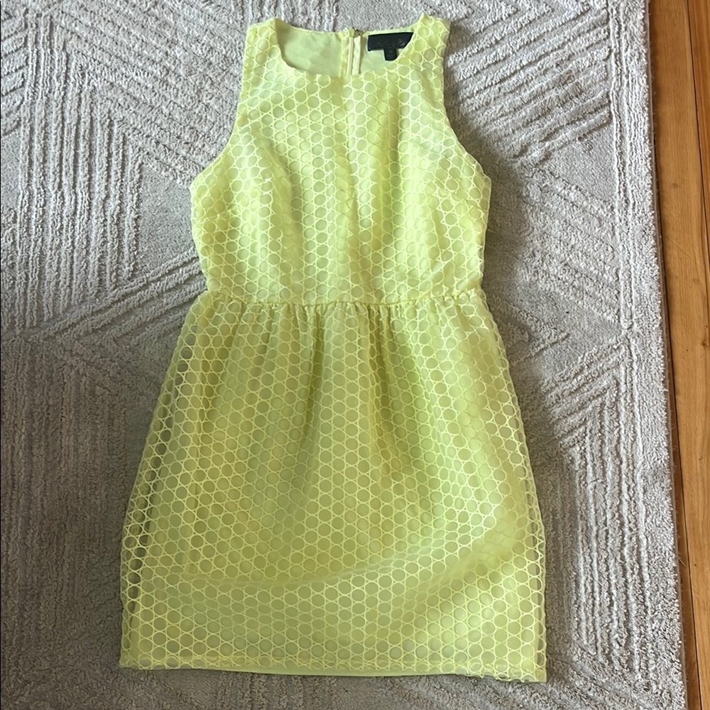 Yellow Sleeveless Lace Dress